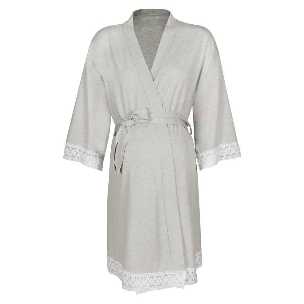 Maternity Lace Trim Pajamas with Nursing Nightgown